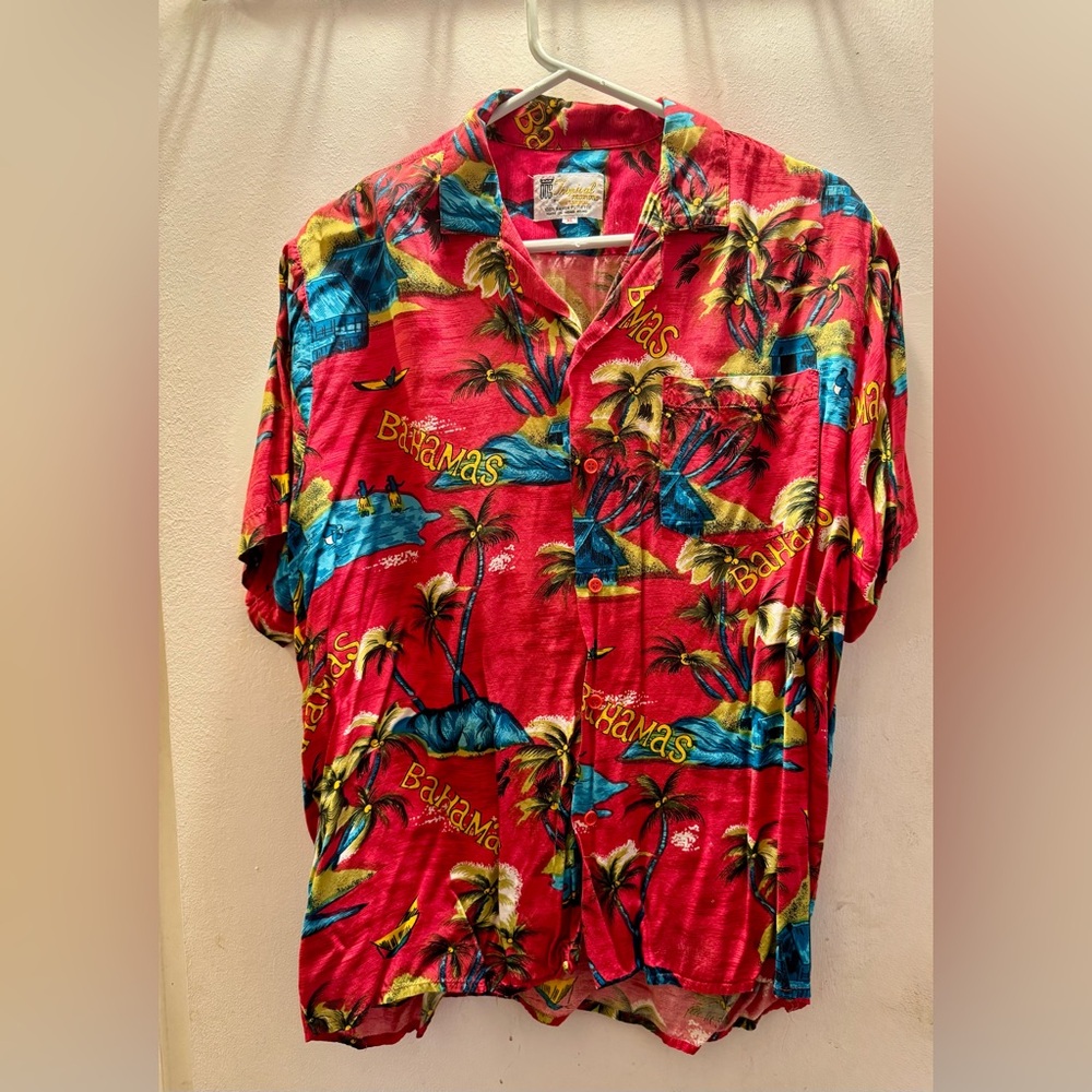 Bahamas Red Tropical Men's Casual Shirt